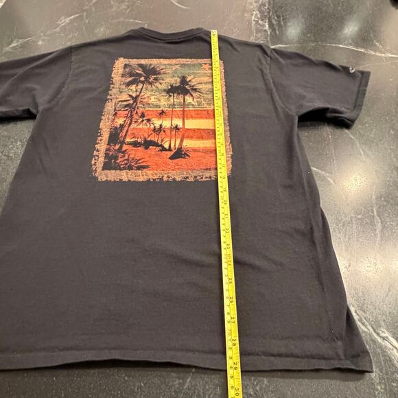 Crazy Shirts Hawaii Original Men's Graphic Tee - Palm Trees USA Flag black Med - Picture 10 of 12